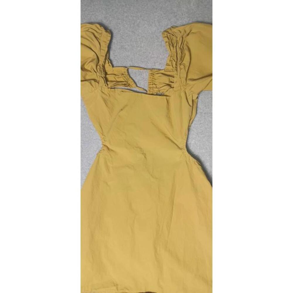 Nasty Gal Collection Puffed Sleeves Mini Dress Womens Size 2 Light Brown Open... - Picture 5 of 12